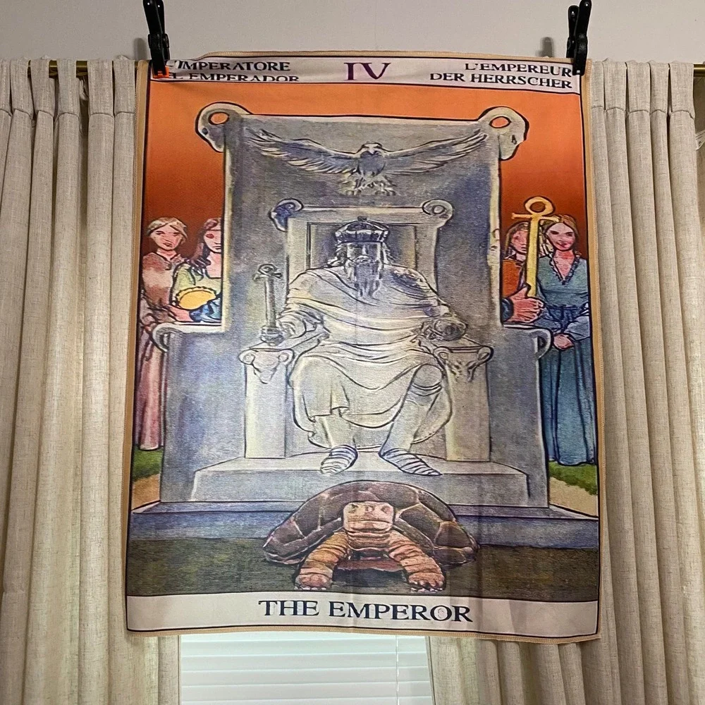 The Emperor Tarot Card Tapestry Unisex OS 25x34in Multicolor Wall Art